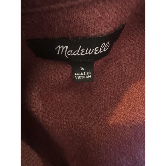 Madewell Flannel Flap Pocket Oversized Ex Boyfriend Shirt Dusty Burgundy Small - Picture 9 of 13